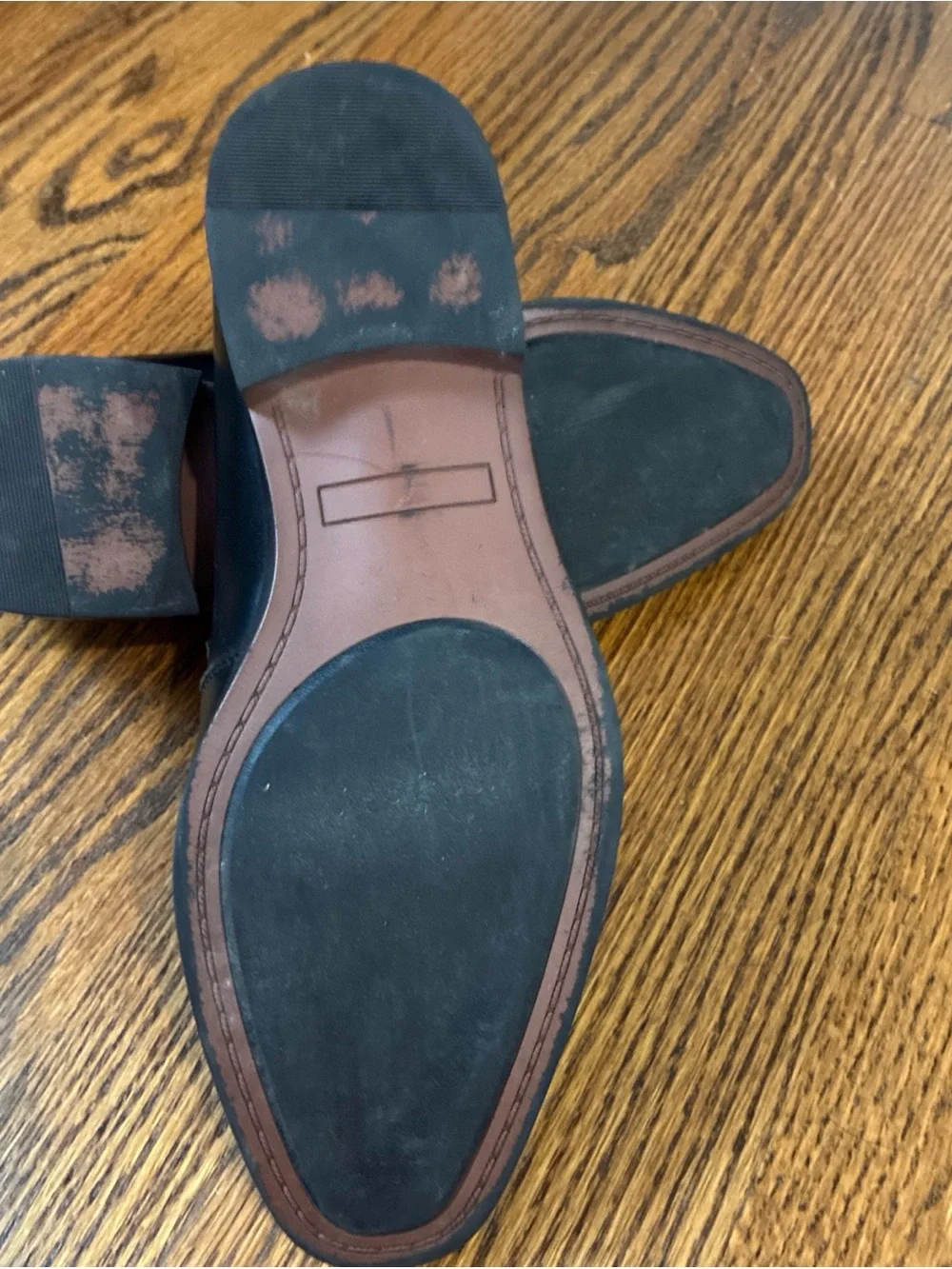 Tano Black Leather Penny-Style Slip-On Loafers